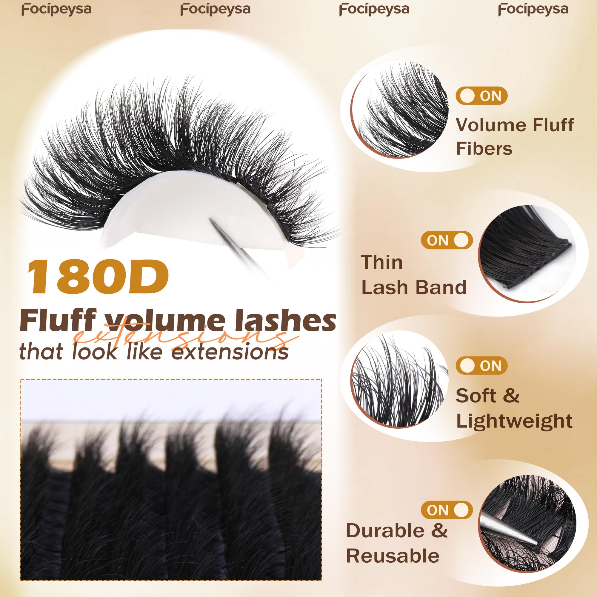 Focipeysa DIY cluster lashes 10-18mm simplify creating party ready looks
