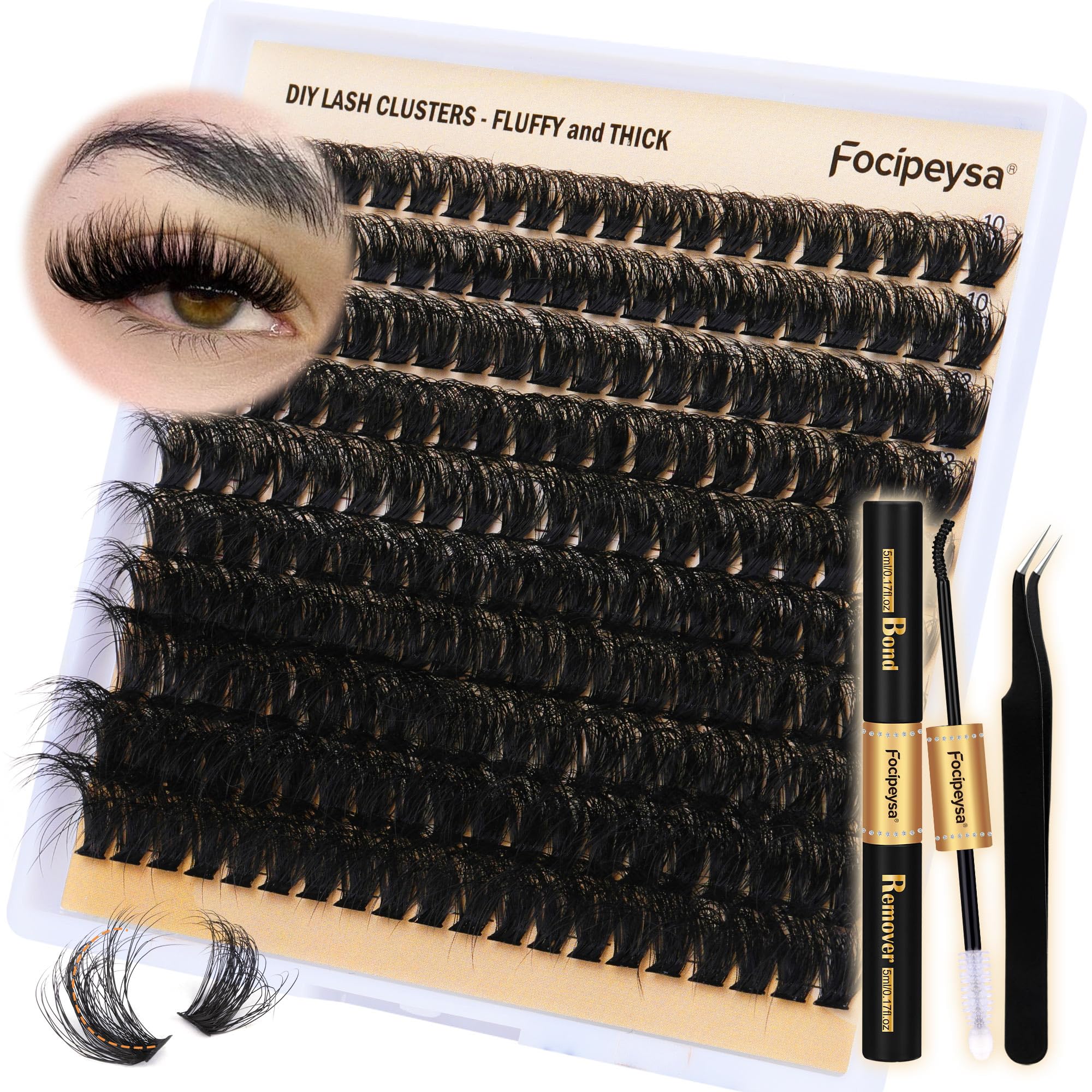 Focipeysa DIY lash kit fluffy lashes for salon-like volume at home.