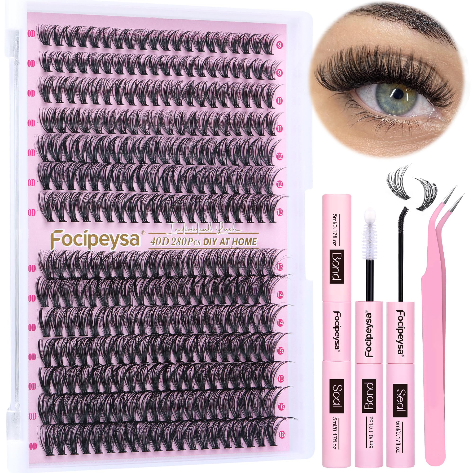 Focipeysa diy-lash-makeup-collection displays convenient home beauty kit.