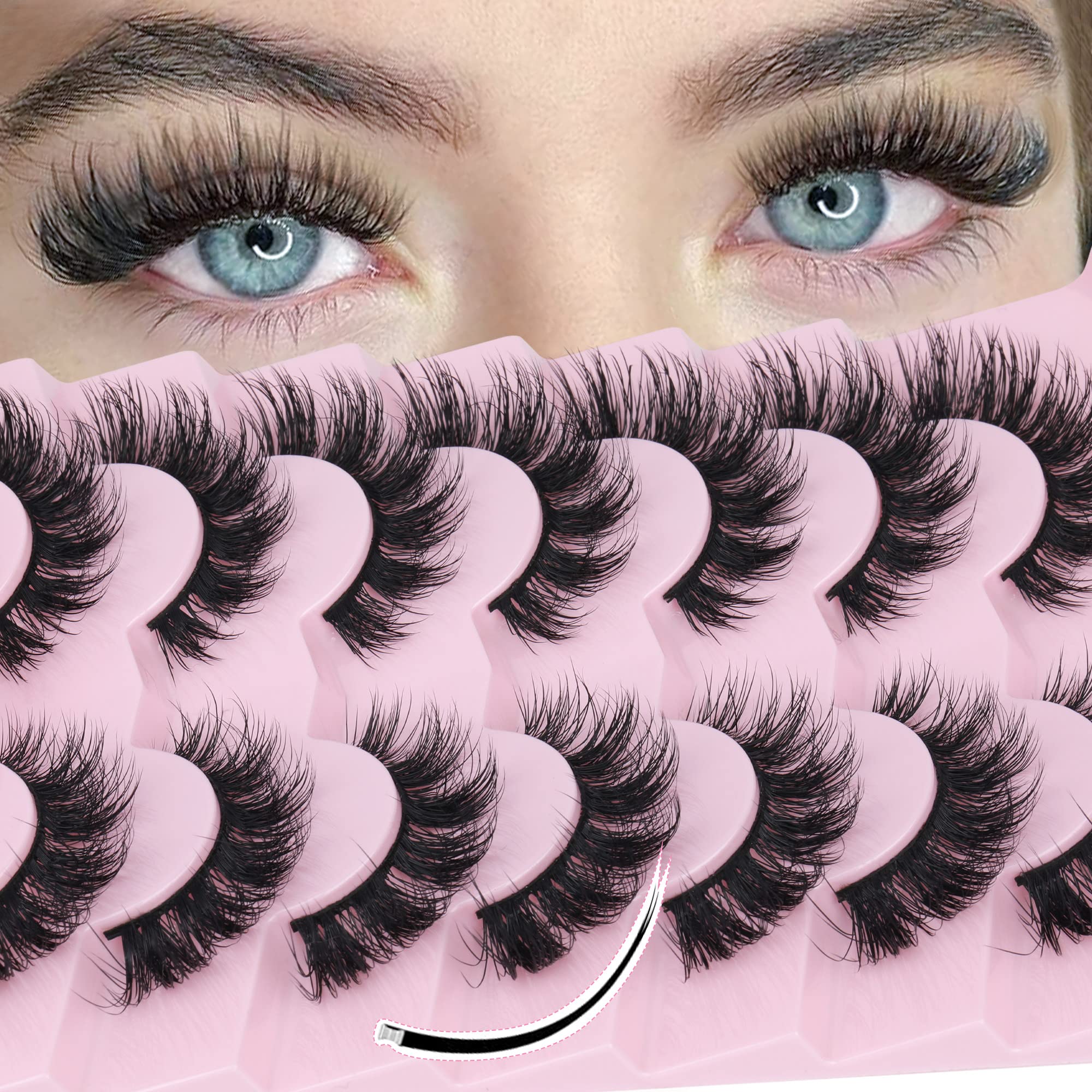 Focipeysa ellipse-shaped flat lashes deliver lightweight 3D definition.