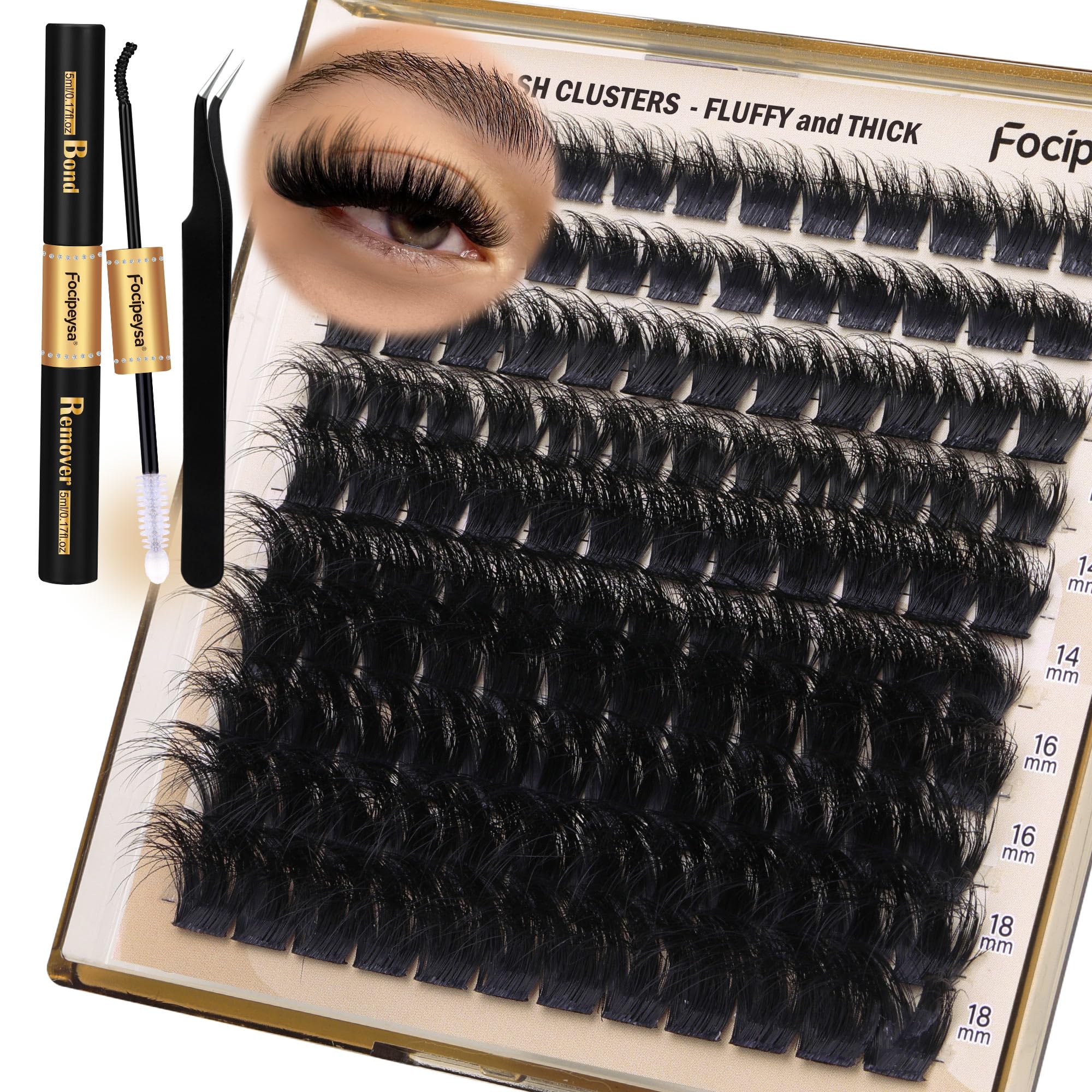 Focipeysa eyelash extension kit with 180D lashes for DIY volume look