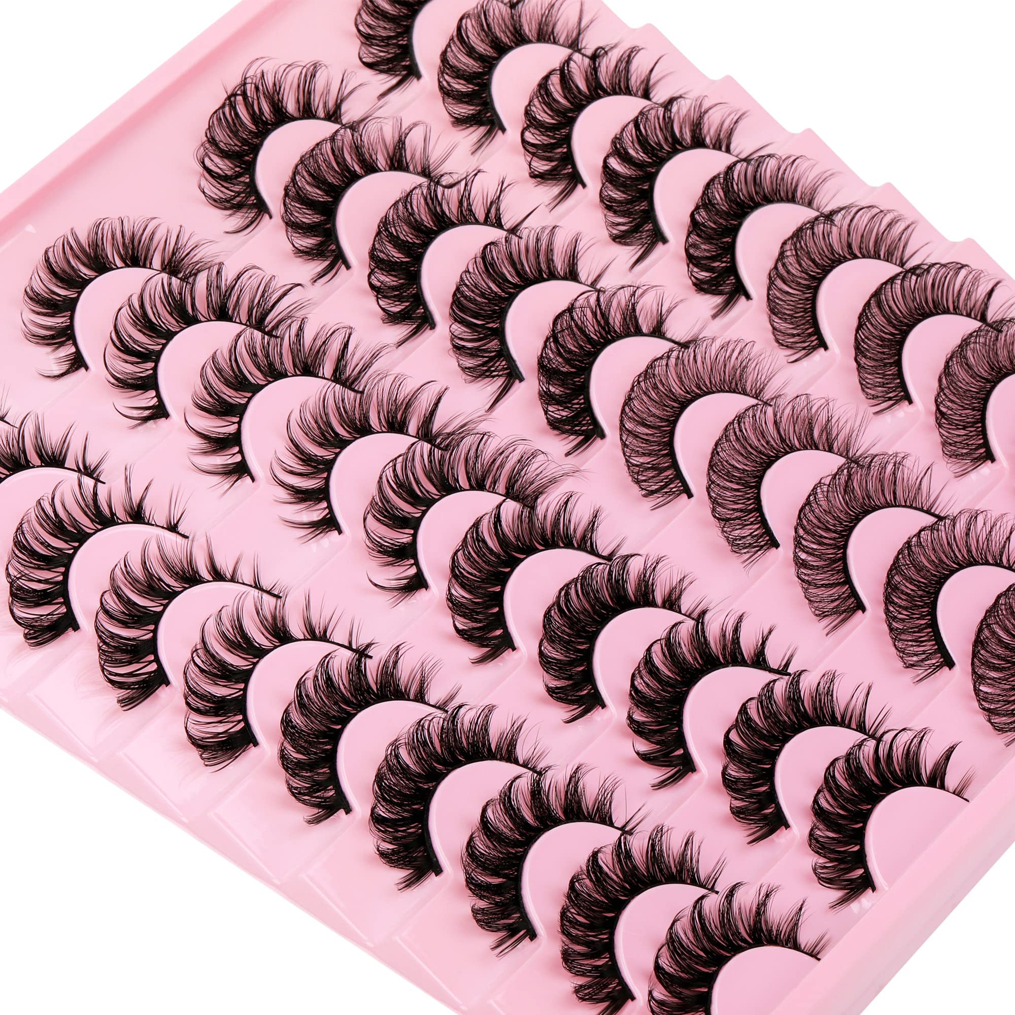 Focipeysa false lashes natural look 14-17mm D curl for everyday definition