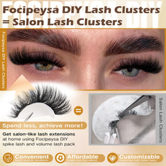 Focipeysa fluffy cluster lashes 10-18mm mixed lengths for customizable styles