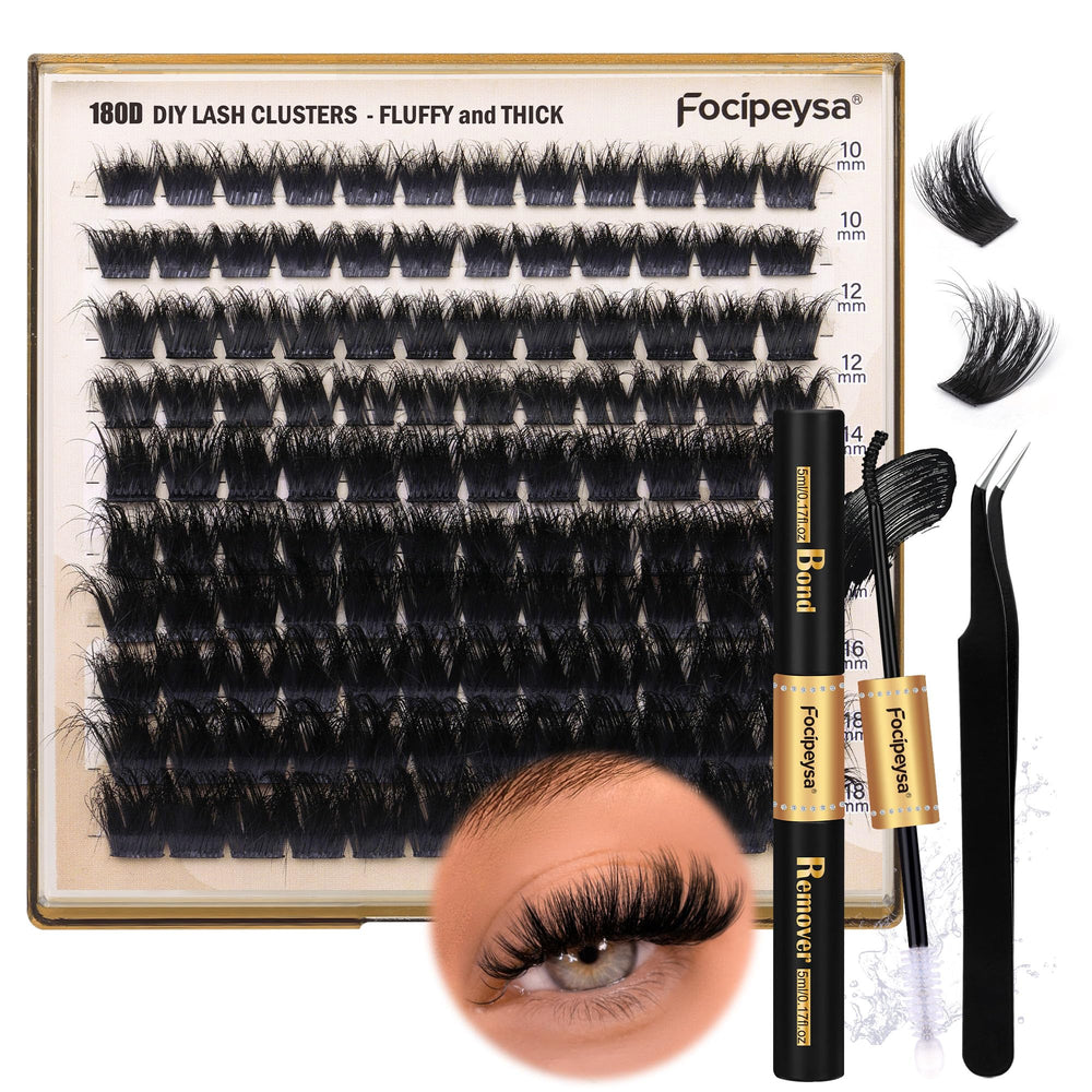 Focipeysa lash extension kit contents close up for at home use