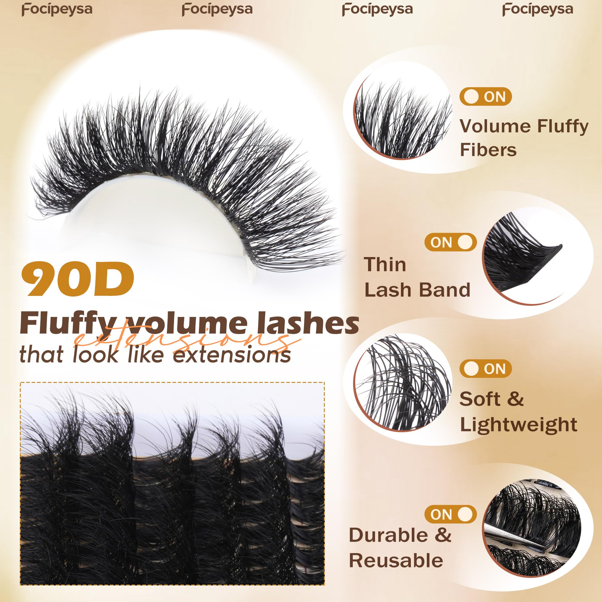 Focipeysa lash applicator tweezers for precise at-home application.