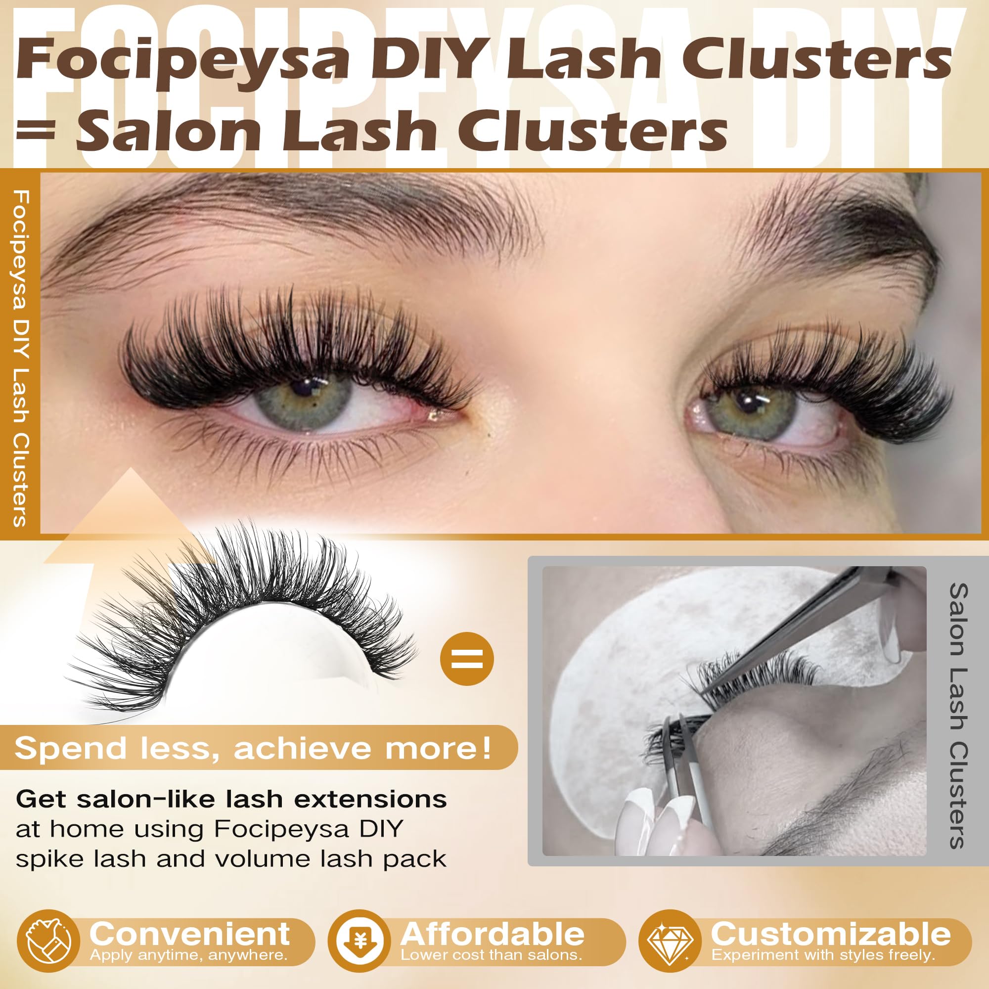 Focipeysa lash bond and remover 10ml for secure at-home lash work.