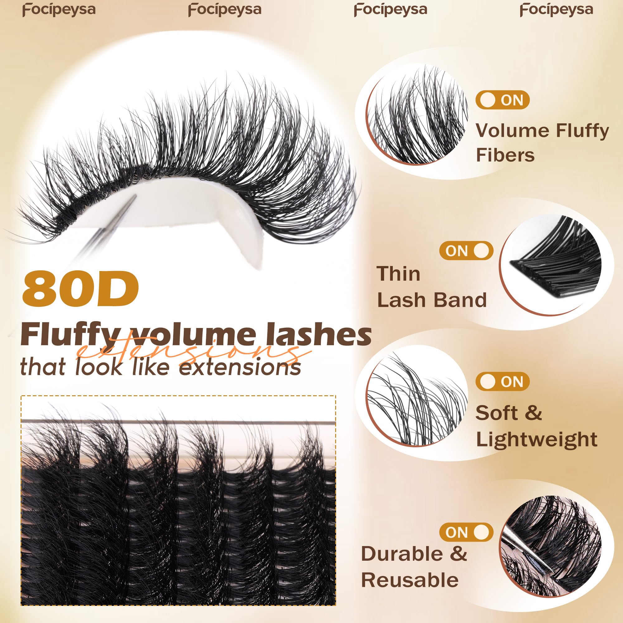 Focipeysa lash bond and remover set ensures adhesive control and easy removal.