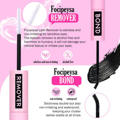Focipeysa lash bond and seal provide quick setting and lasting wear.