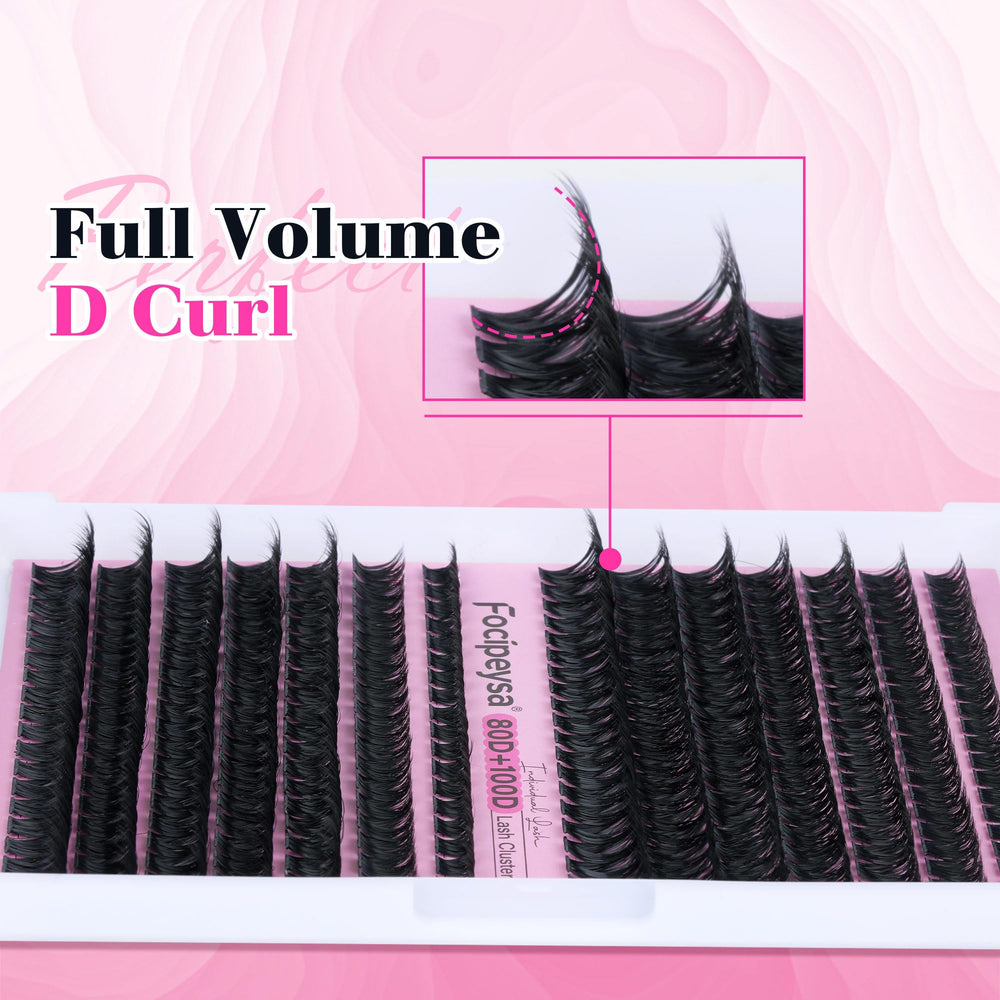 Focipeysa lash clusters 8-16mm offer customizable volume for natural to dramatic looks.
