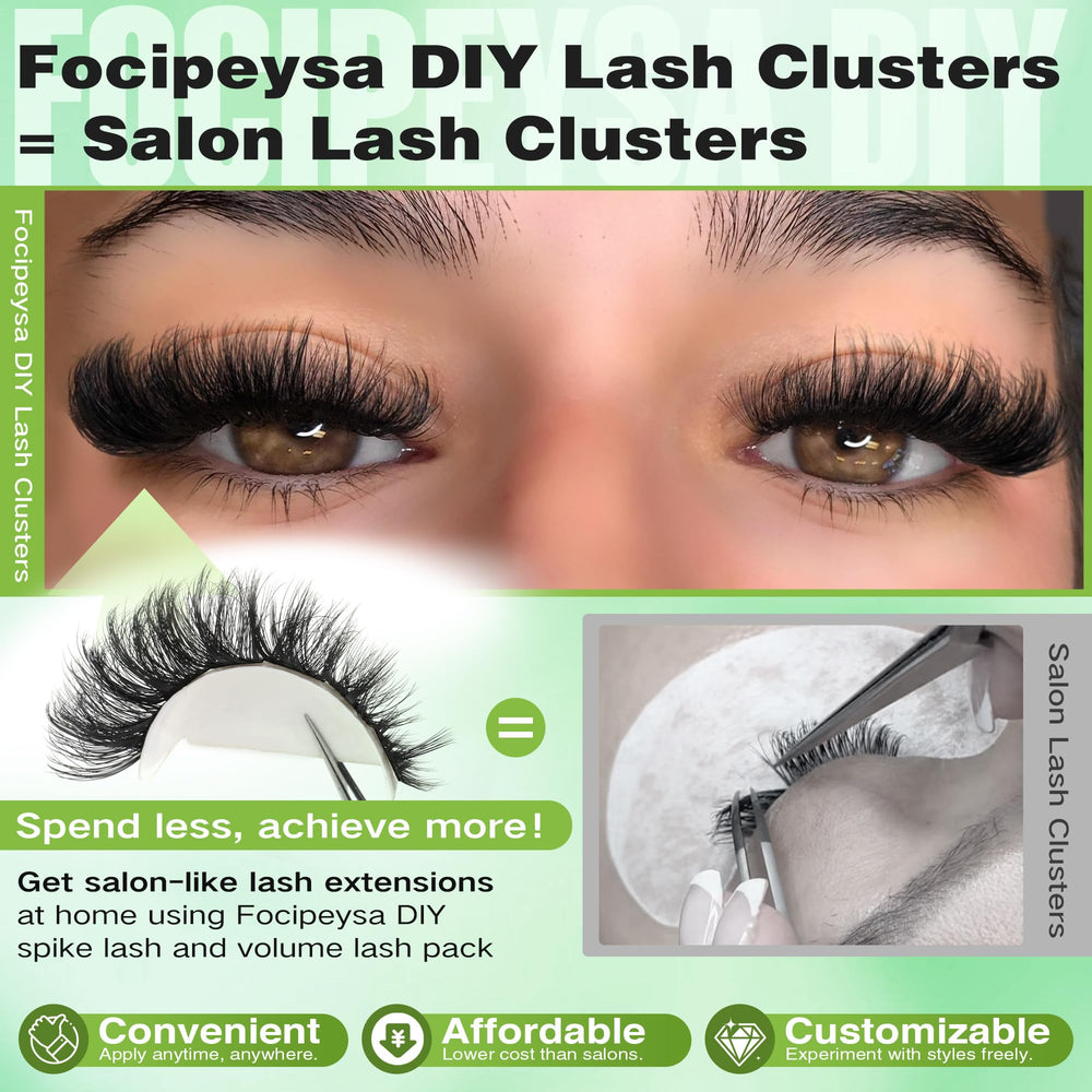 Focipeysa lash clusters soft lightweight lashes for comfortable, natural volume