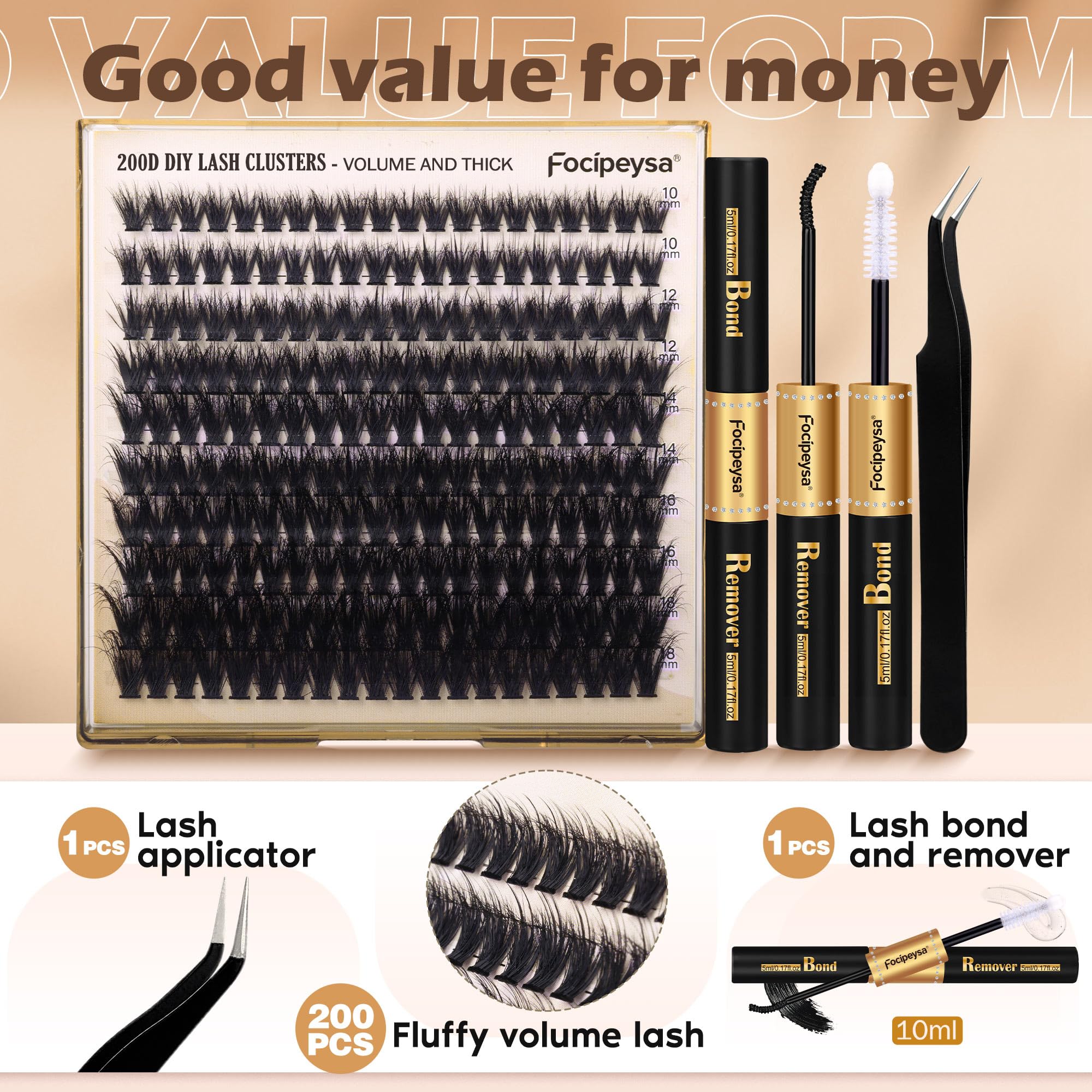 Focipeysa-lash-tweezers-applicator shows precise tool for precise cluster placement.