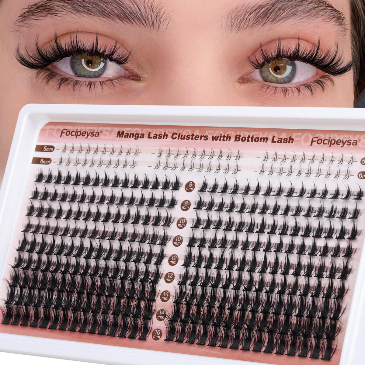 Focipeysa Manga Lash Clusters packaging for easy at-home DIY lash styling.