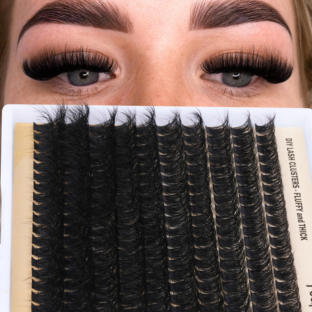 Focipeysa matte black D curl clusters for comfortable, natural look.