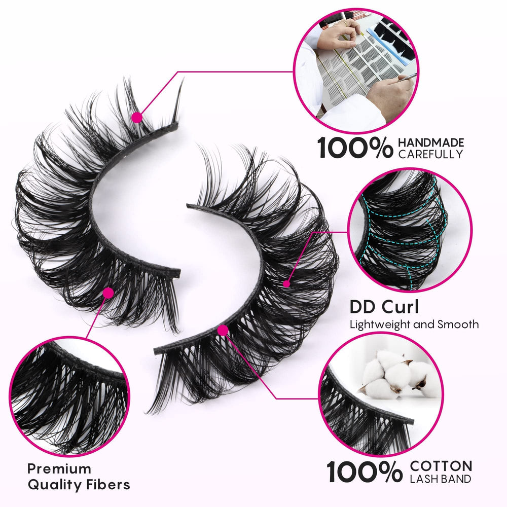 Focipeysa mink-like lashes feathered curled look adds luxury finish