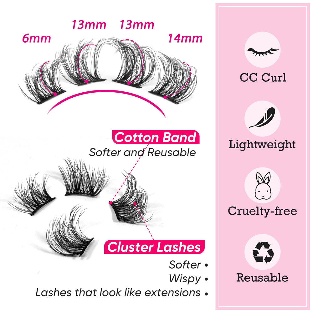 Focipeysa natural-look cluster lashes offering fluffy, natural finish.