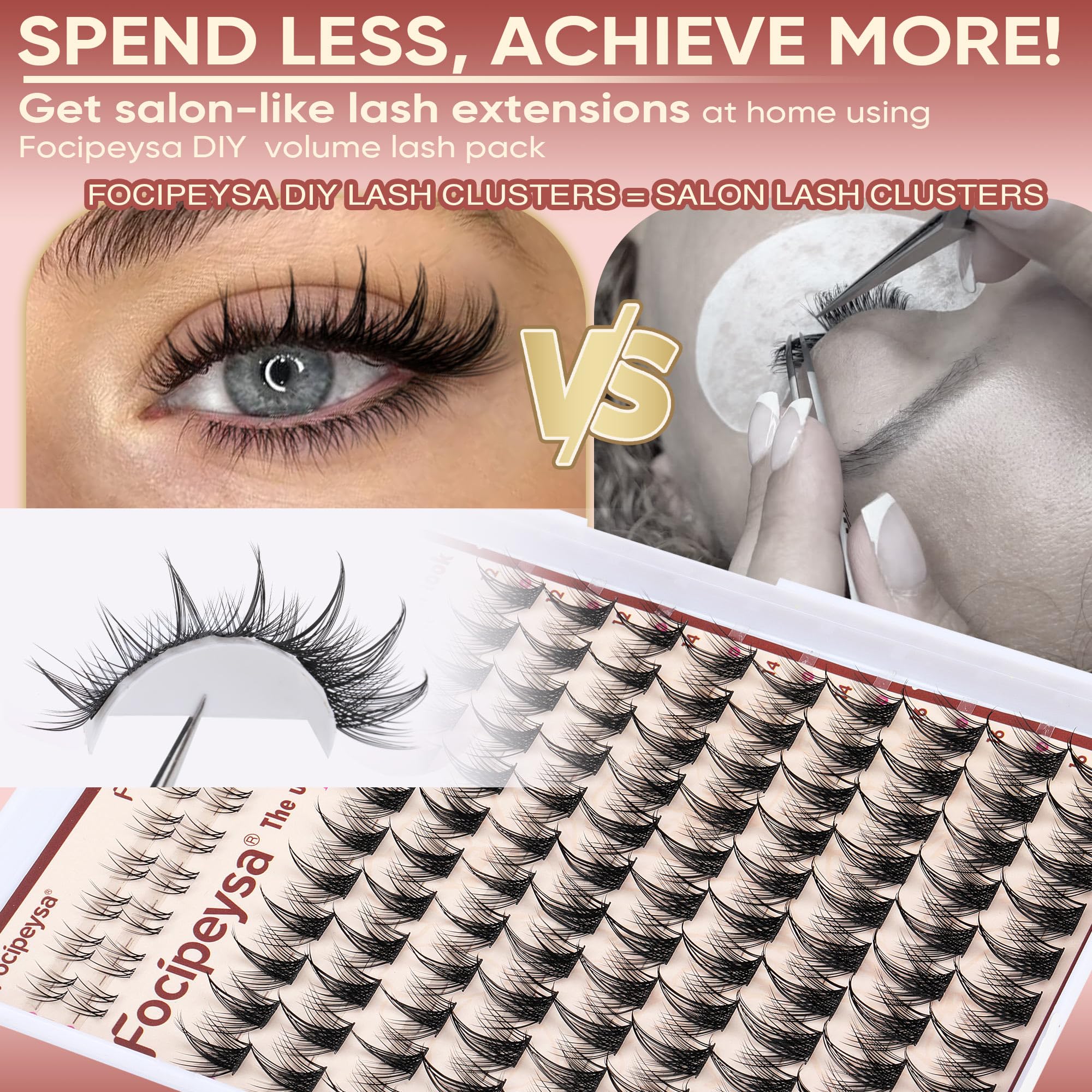Focipeysa Reusable Lash Clusters offer long-lasting wear and budget-friendly use.