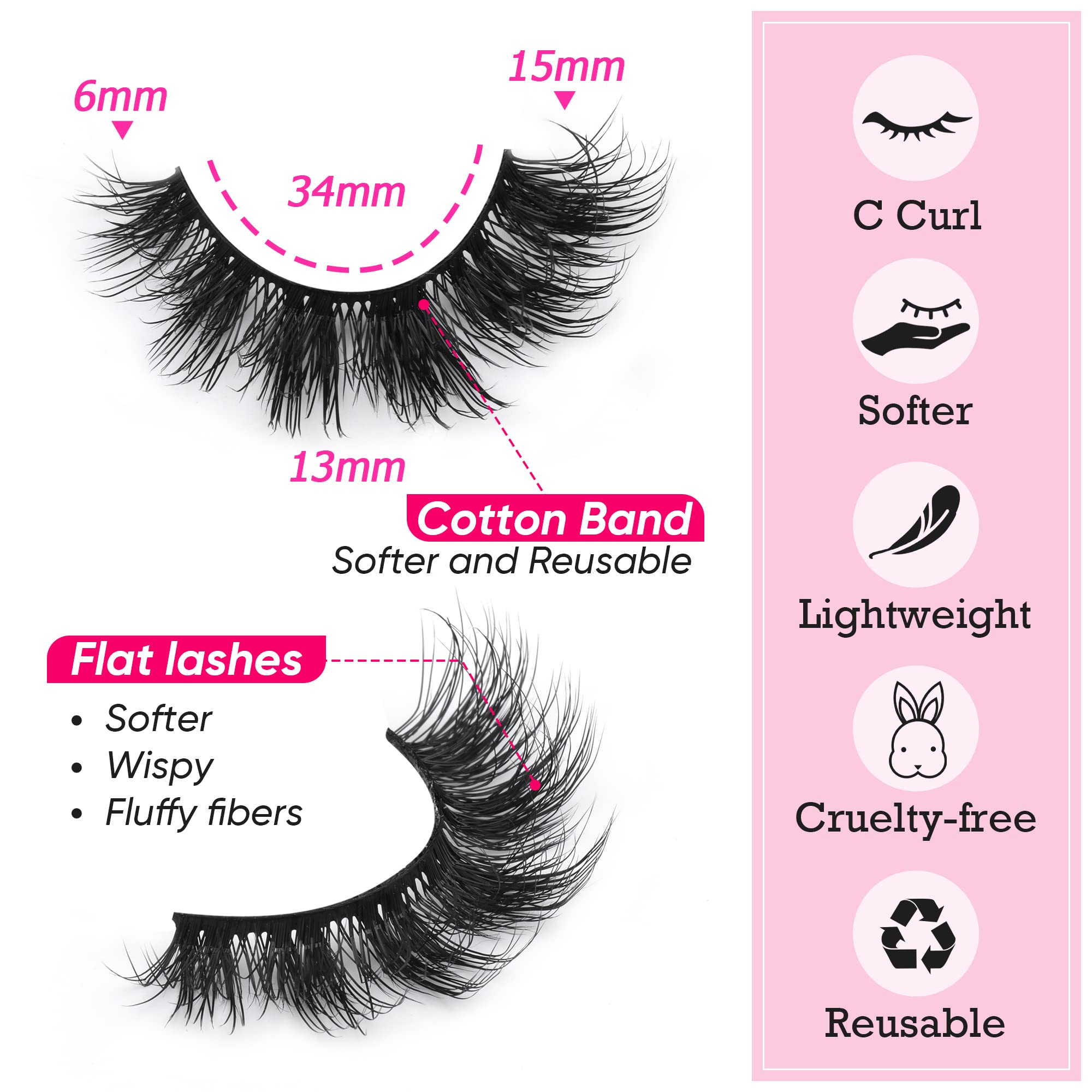 Focipeysa vegan cotton lash band ensures light, comfortable wear.