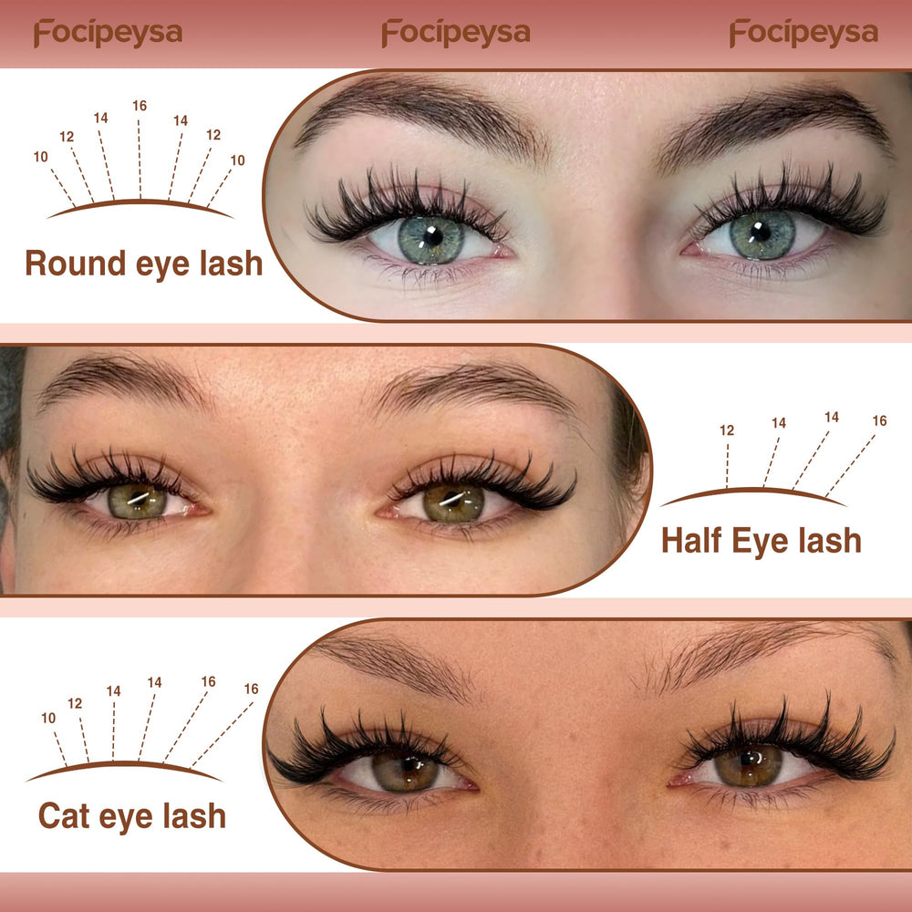 Focipeysa Vegan Soft Material ensures comfortable, breathable lash clusters.