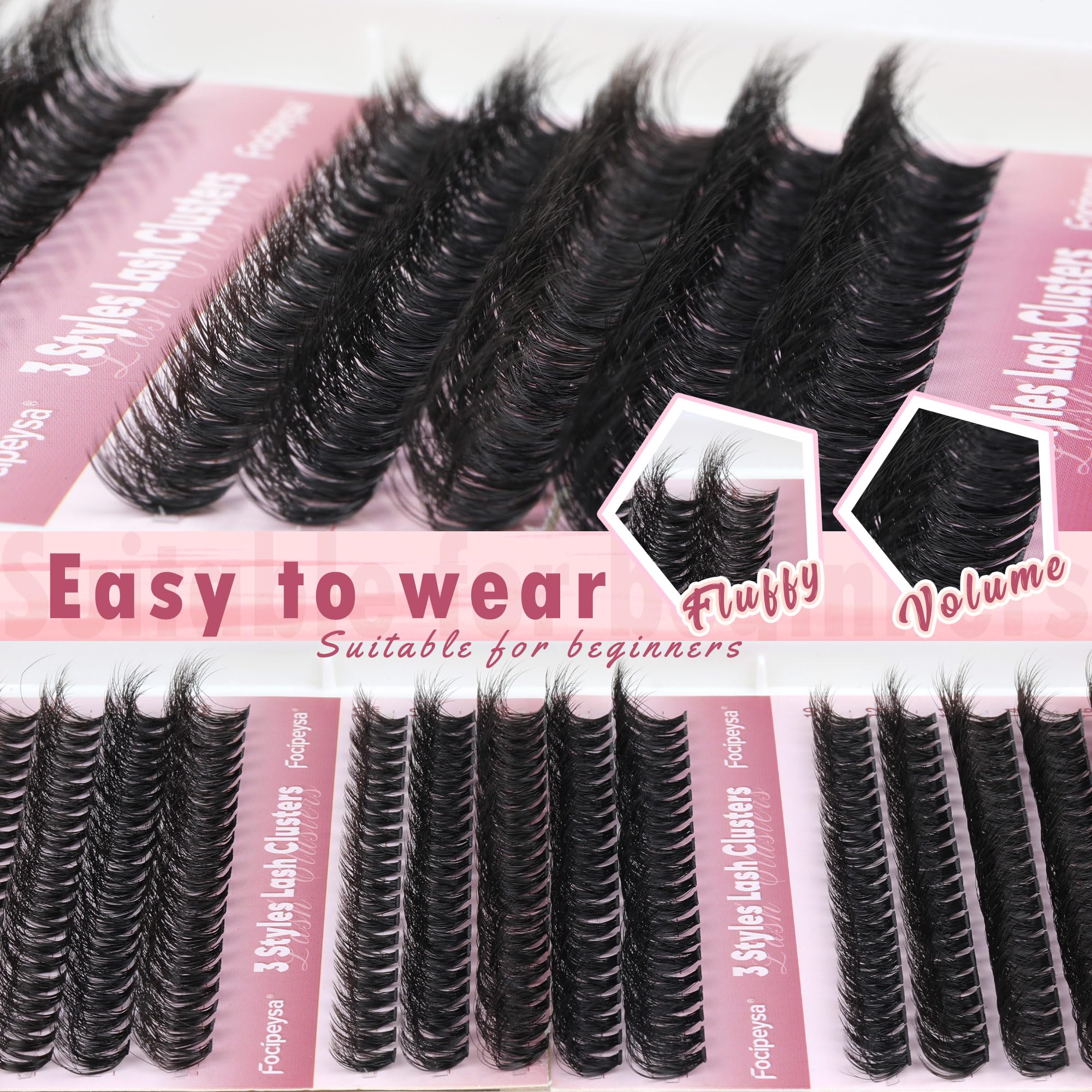 Focipeysa waterproof lash bond and seal help secure clusters for long-lasting wear.