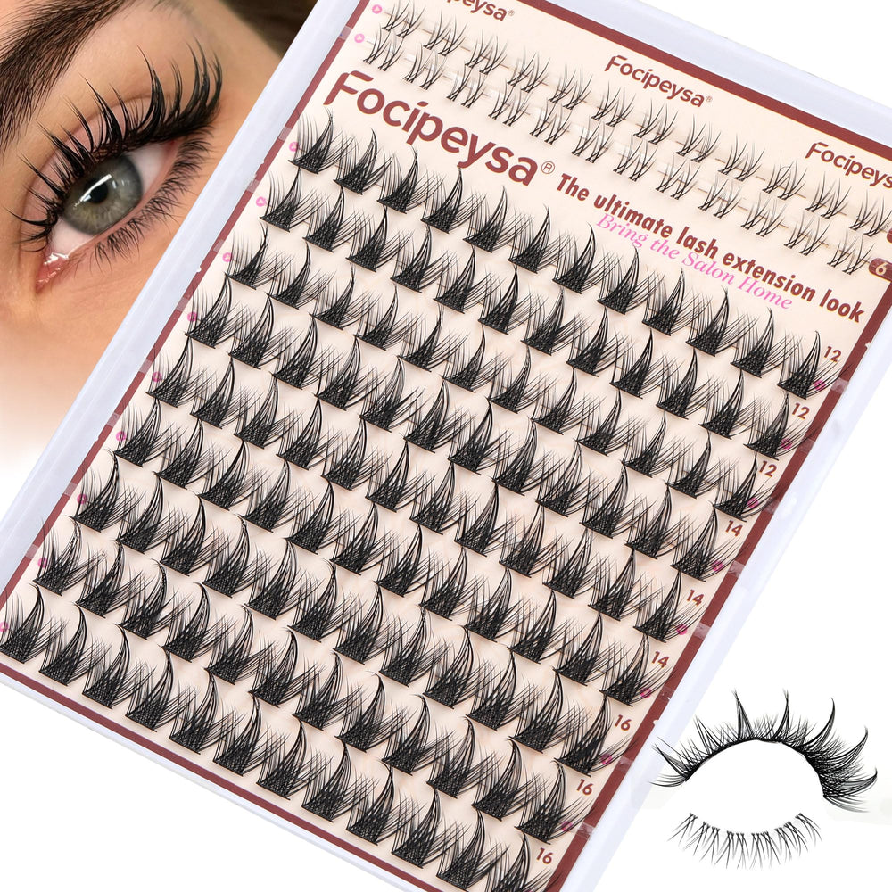 Focipeysa Wispy Lash Clusters Pack offers natural 12-16mm lashes for easy at-home wear.