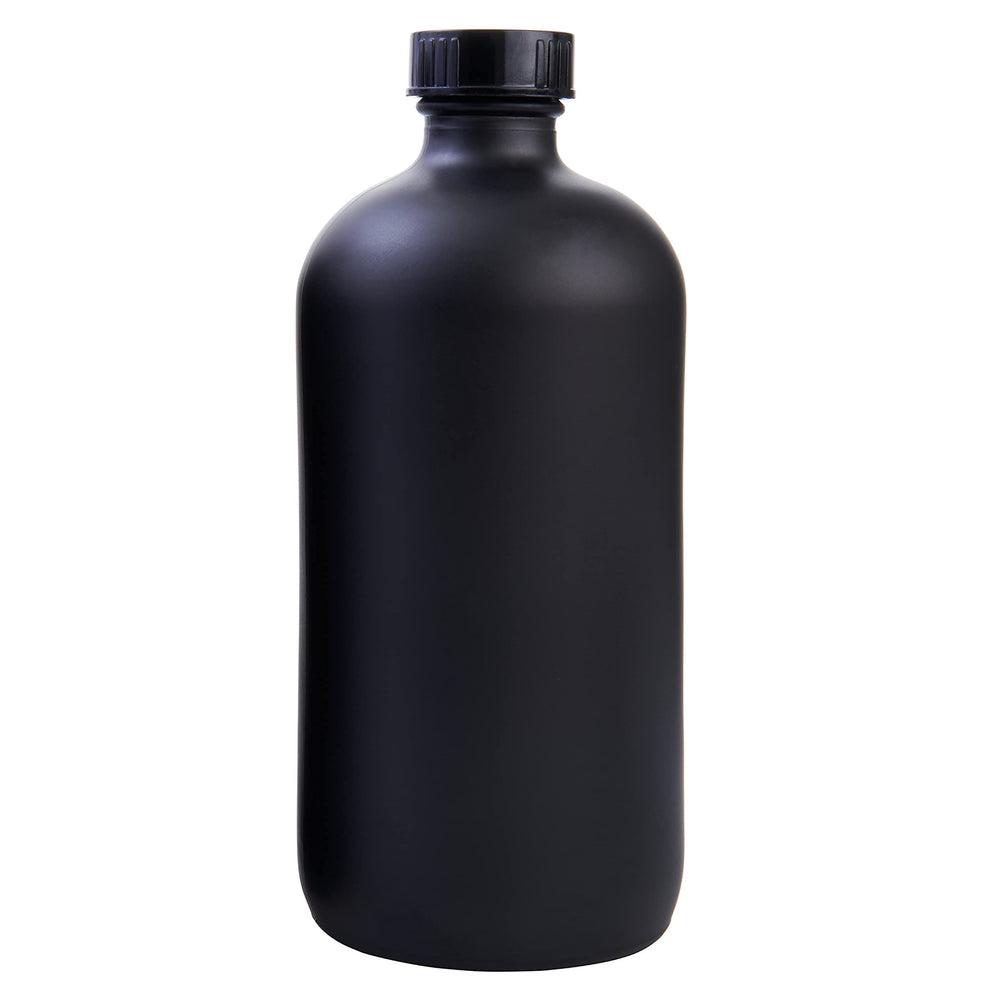 Focus Nutrition Boston round bottles 28/400 neck finish detail showing compatibility and closure