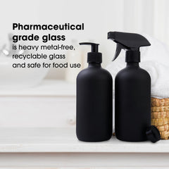 Focus Nutrition Boston round bottles adjustable spray mist for versatile cleaning and spraying