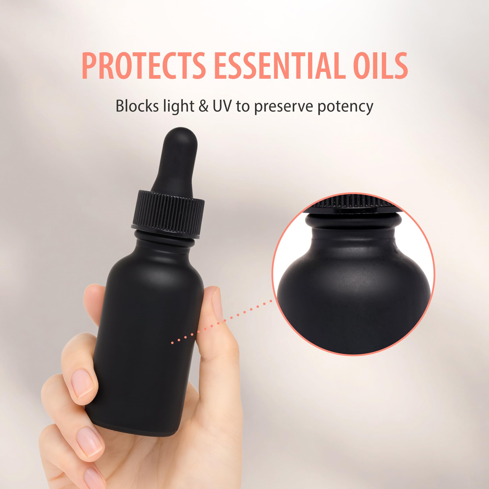 Focus Nutrition travel-friendly 1oz dropper bottles offer leak-proof portability for home blends.
