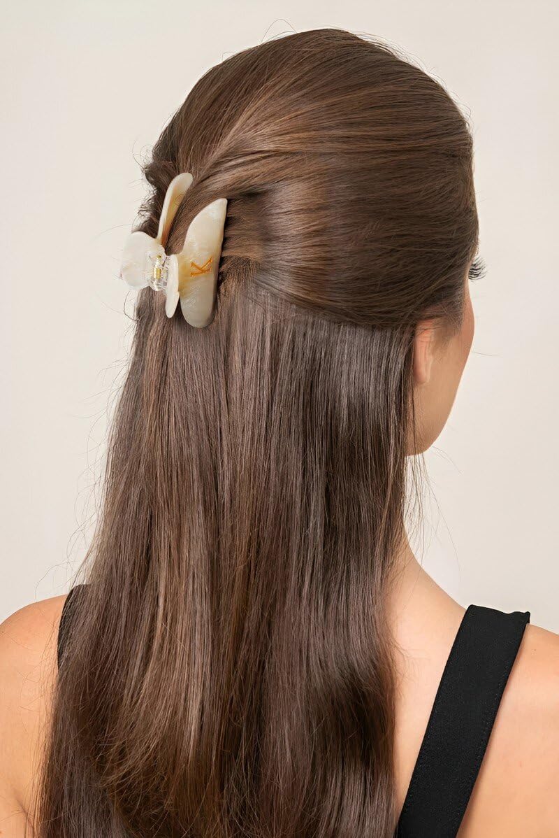 Fohufo initial-A hair clip closeup monogram emphasizes personalized fashion touch.