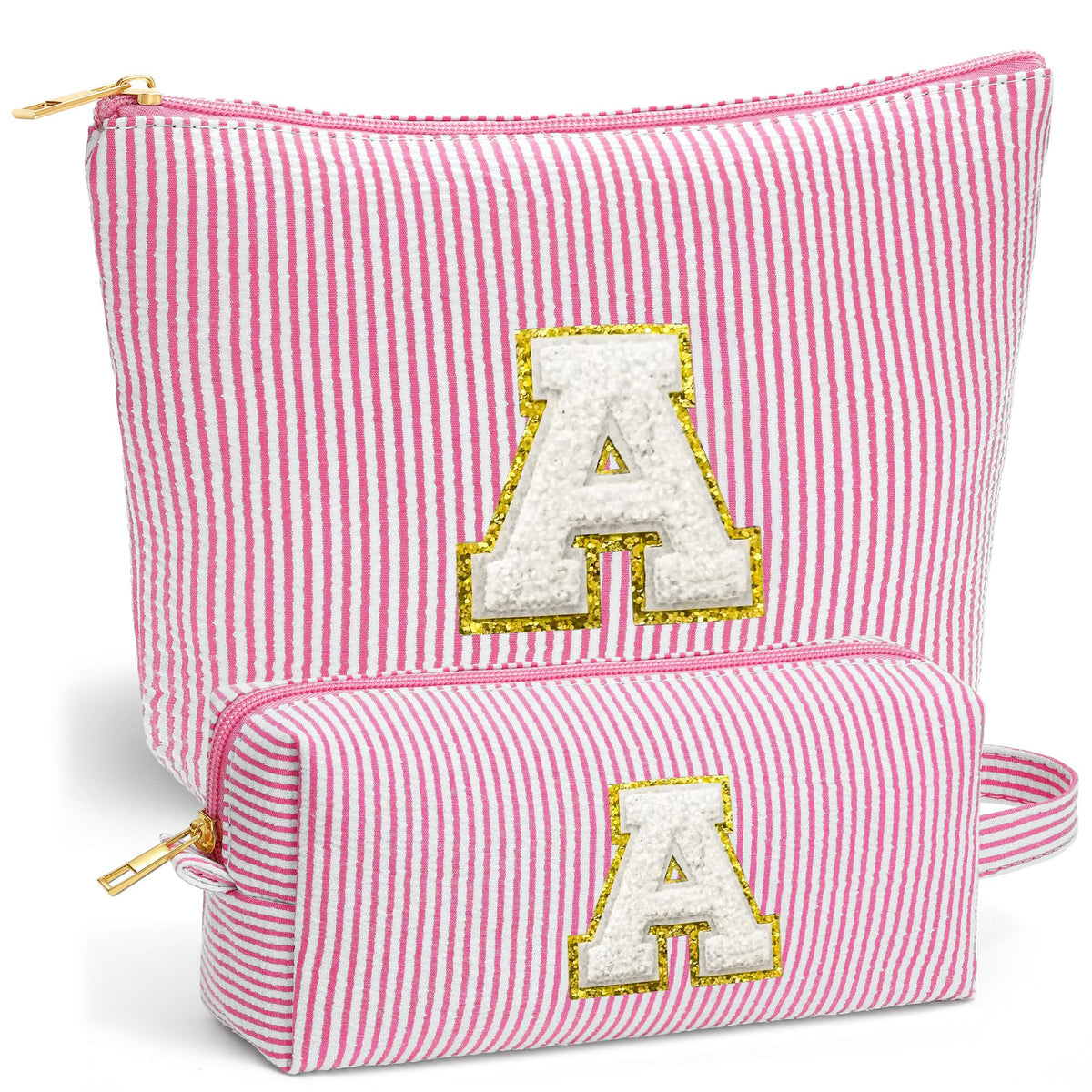 Fohufo initial travel makeup bag large for organized travel essentials