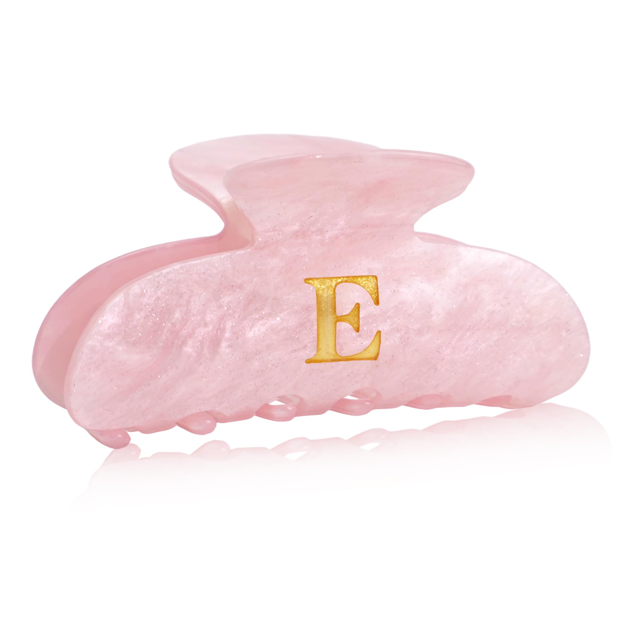 Fohufo monogram E hair clip pink close-up for stylish, secure grip.