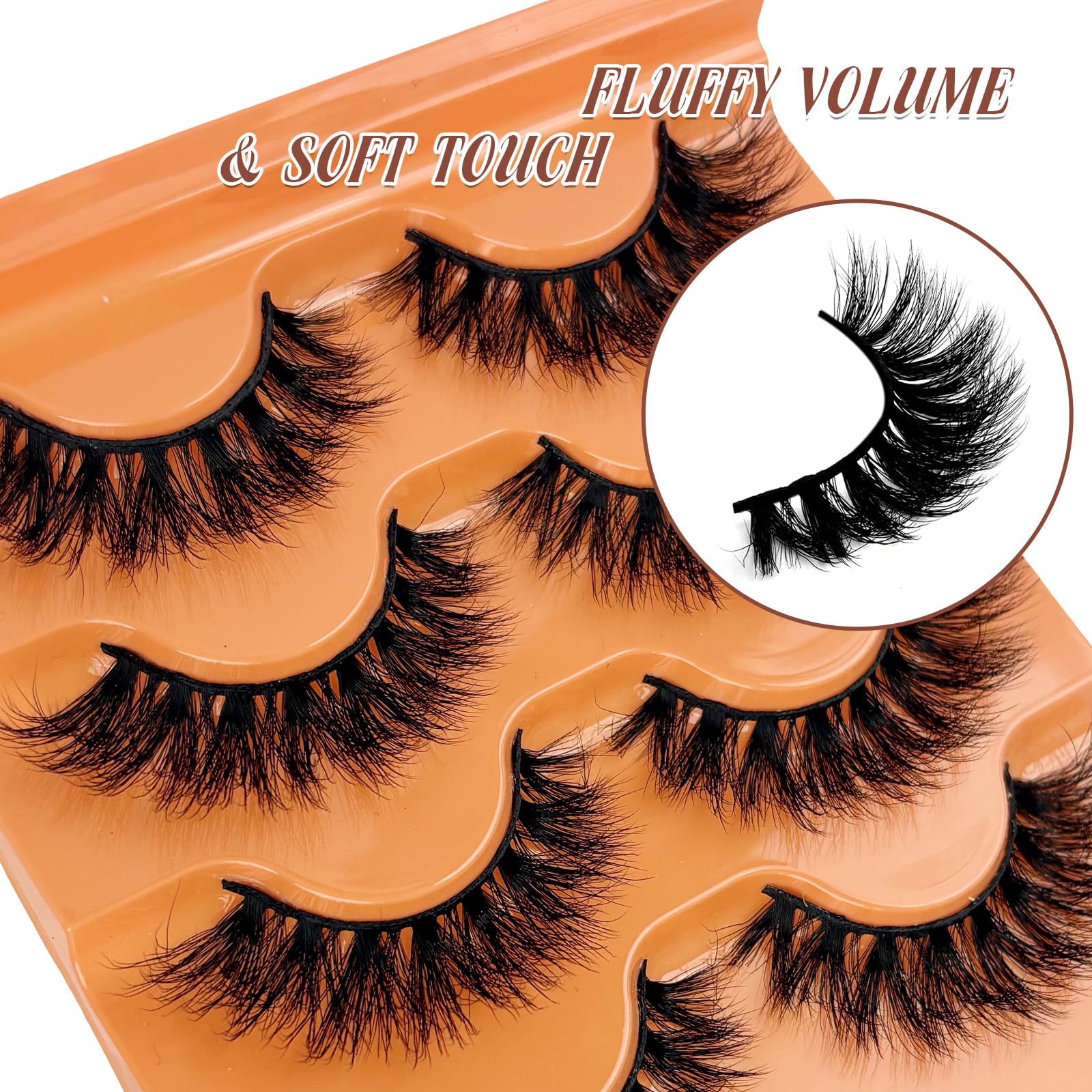 FOINEMYED wispy lashes with flexible cotton band for comfortable wear