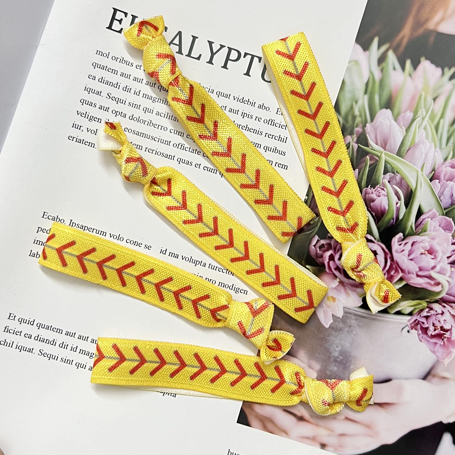FOJOO softball hair ties team gift display party-ready spirit