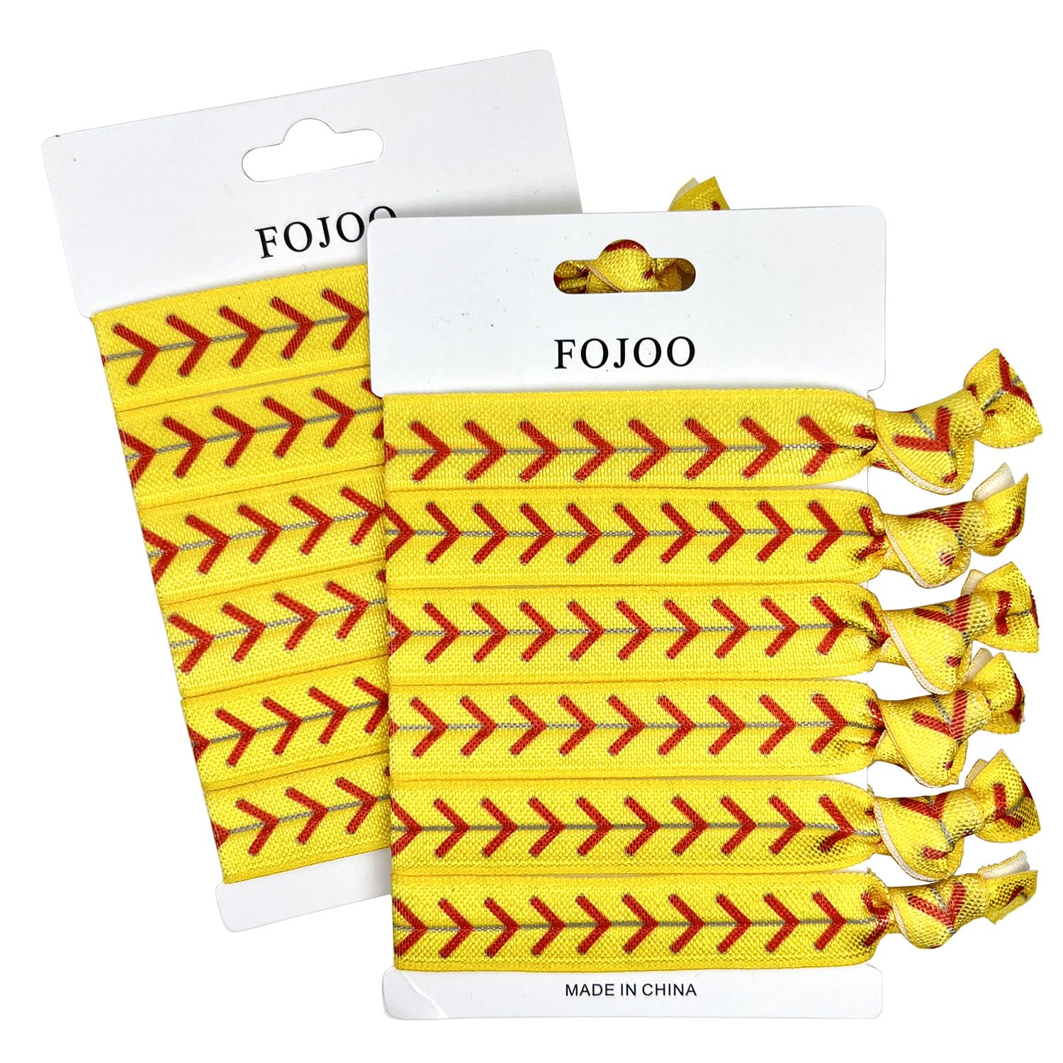 FOJOO softball hair ties yellow pack crease-free daily wear