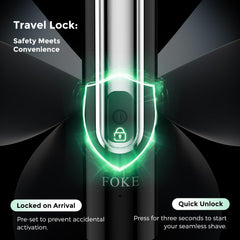 FOKE back shaver detachable heads for back shaving, body trimming, and nose grooming