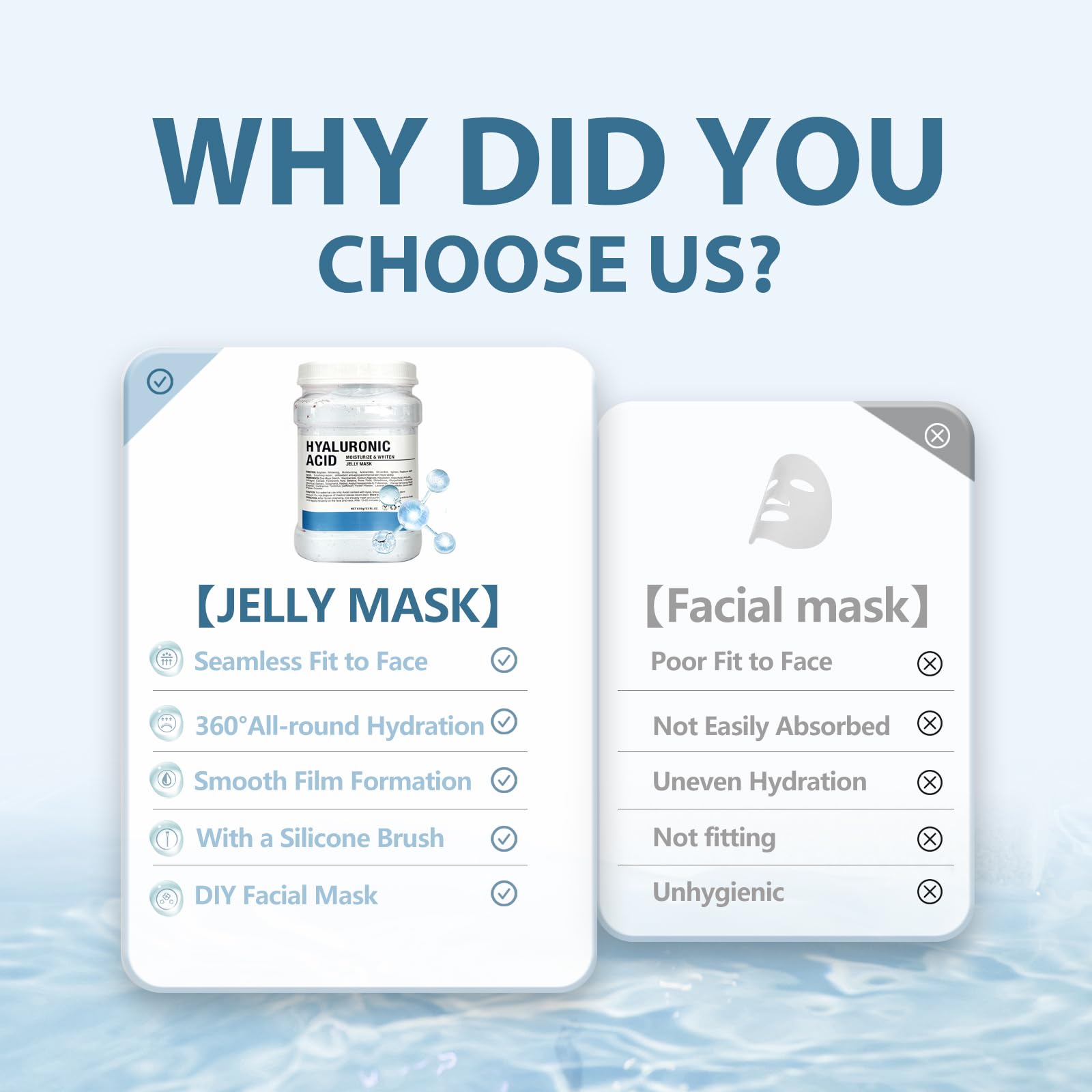 Fokiabin jelly mask jar in a calm at-home spa setup.