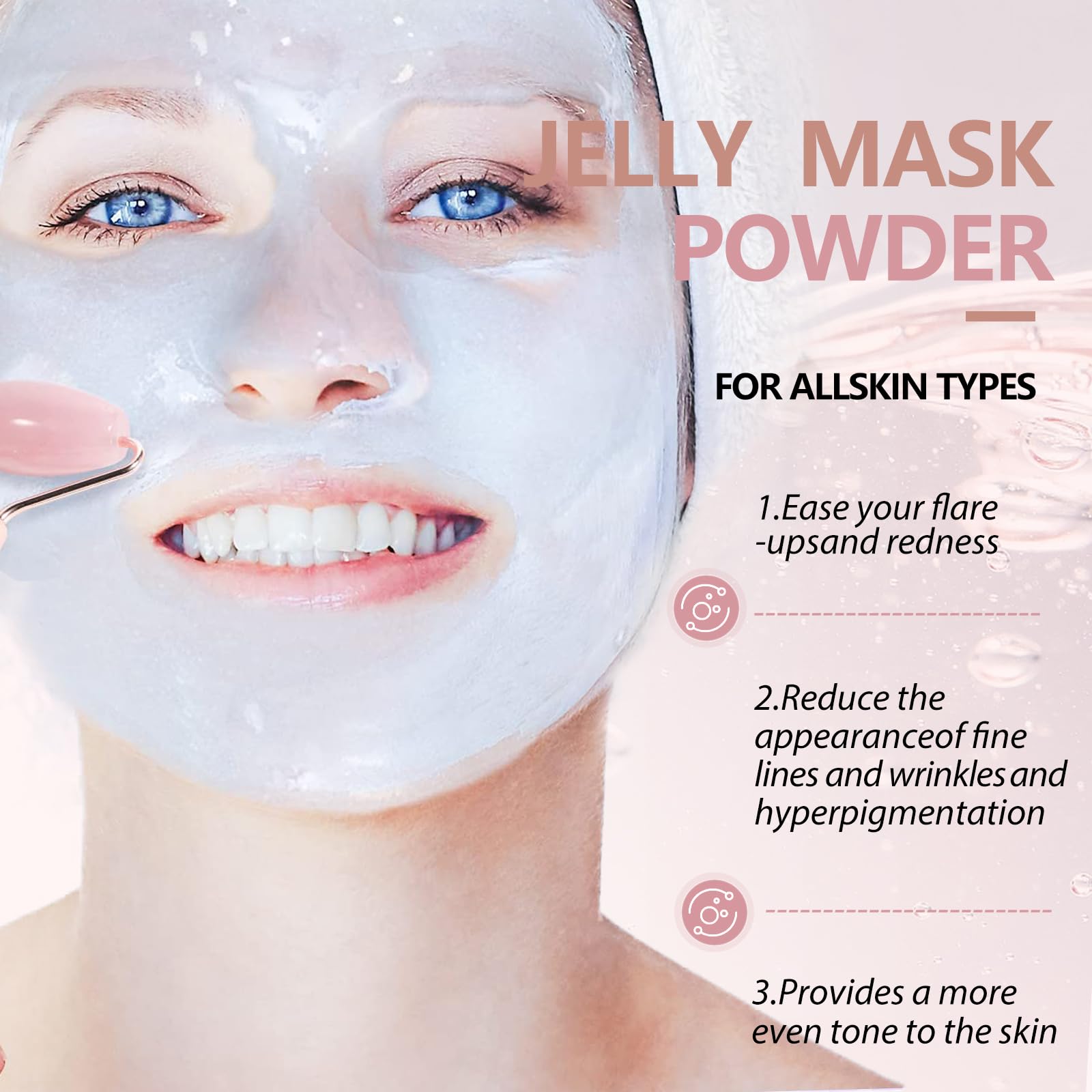 Fokiabin Jelly Mask application shows easy, even spread for all skin types.