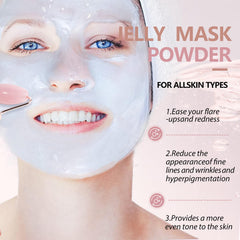 Fokiabin Jelly Mask application shows easy, even spread for all skin types.