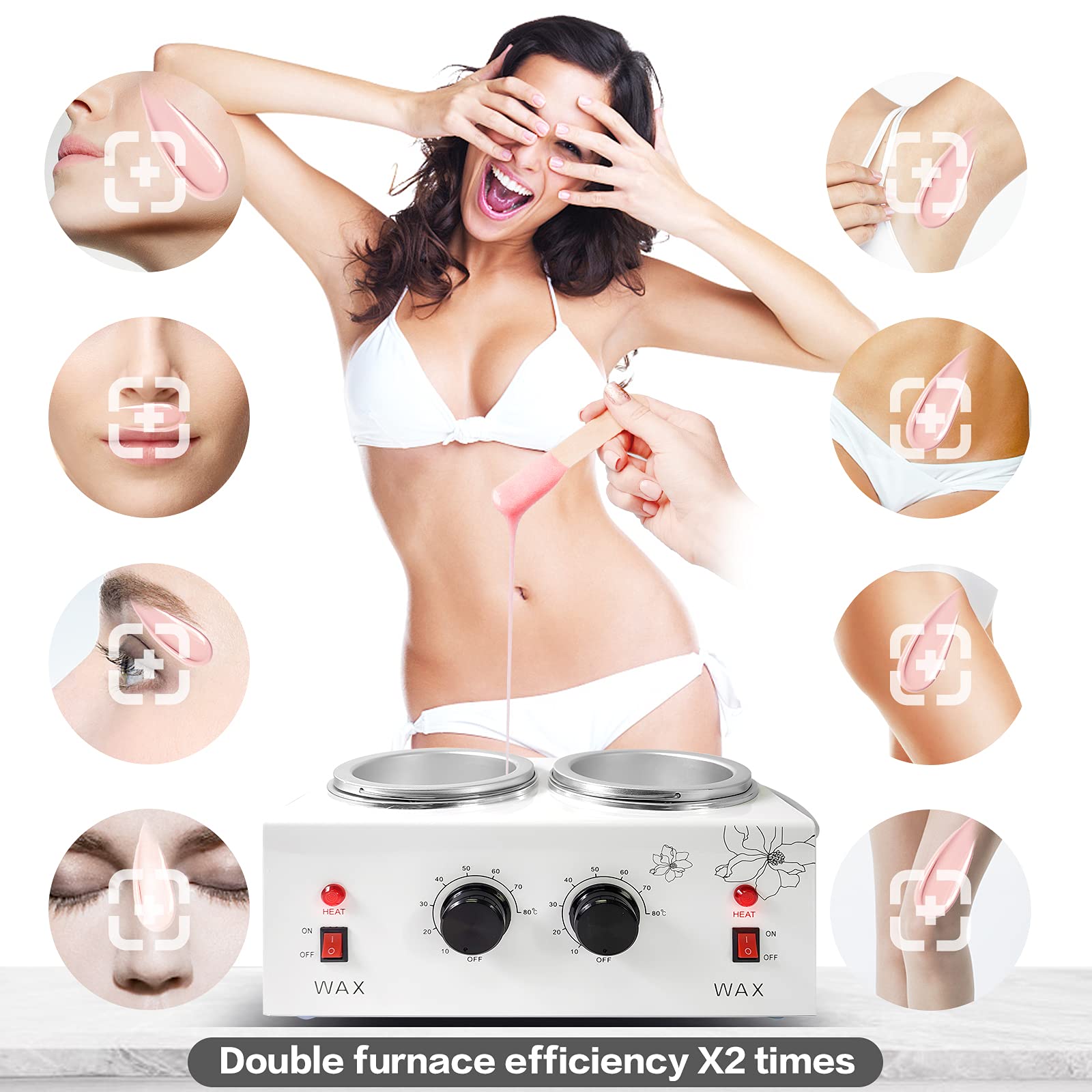 Folconroad wax warmer 40-sticks kit supports convenient home waxing sessions.