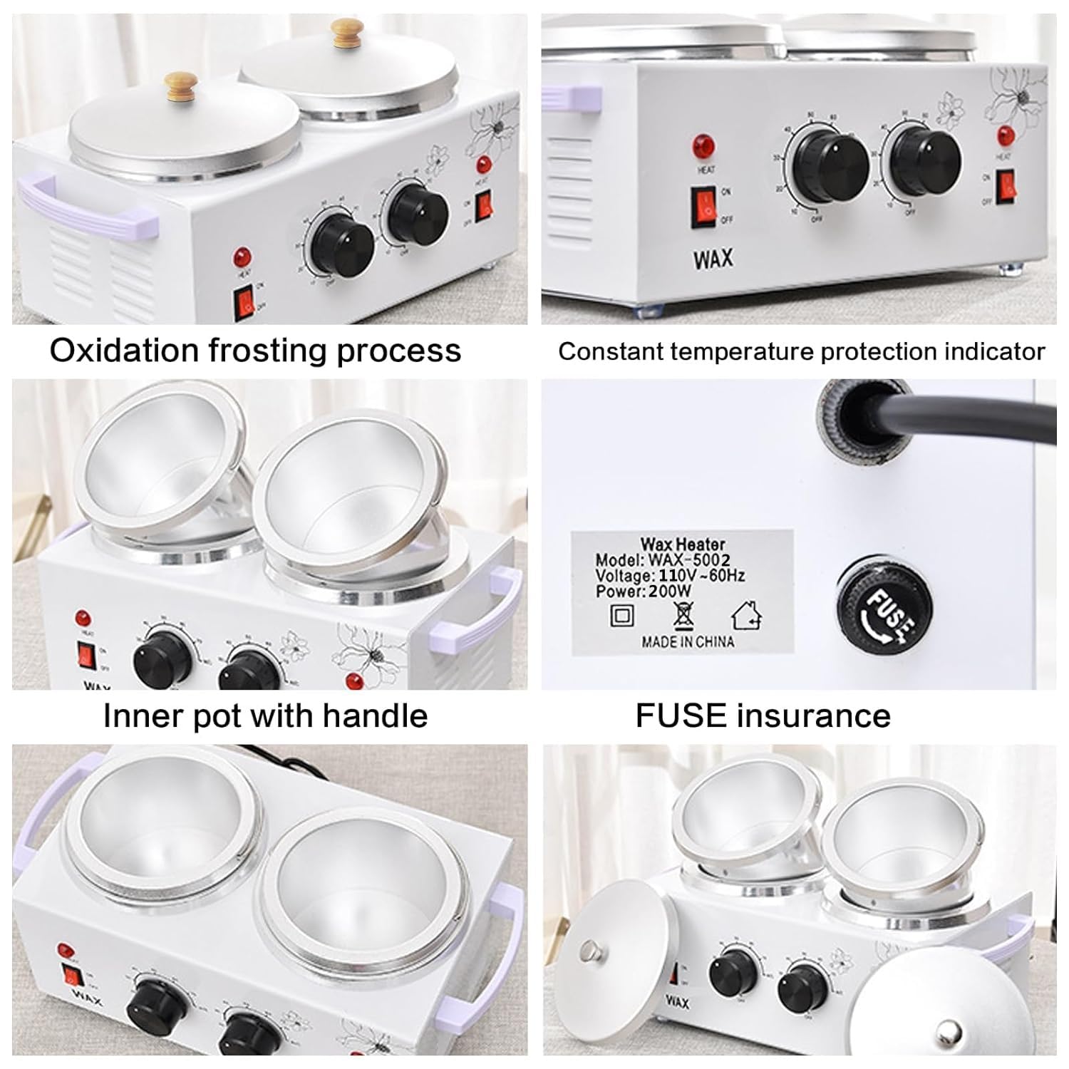 Folconroad wax warmer aluminum shell with heat-resistant handle for durable at-home use.