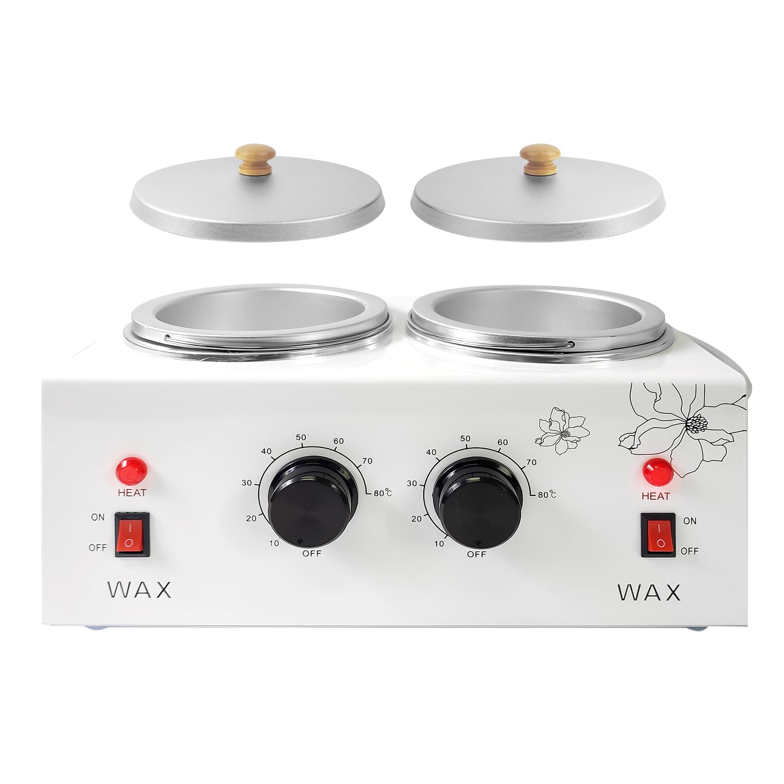 Folconroad wax warmer dual-pot top view for efficient at-home waxing setup.