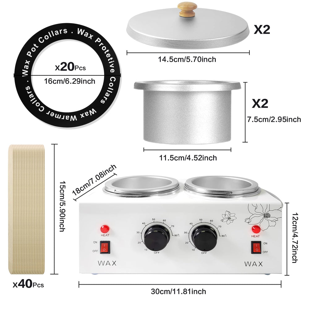 Folconroad wax warmer two pots setup enabling dual-wax melting options.