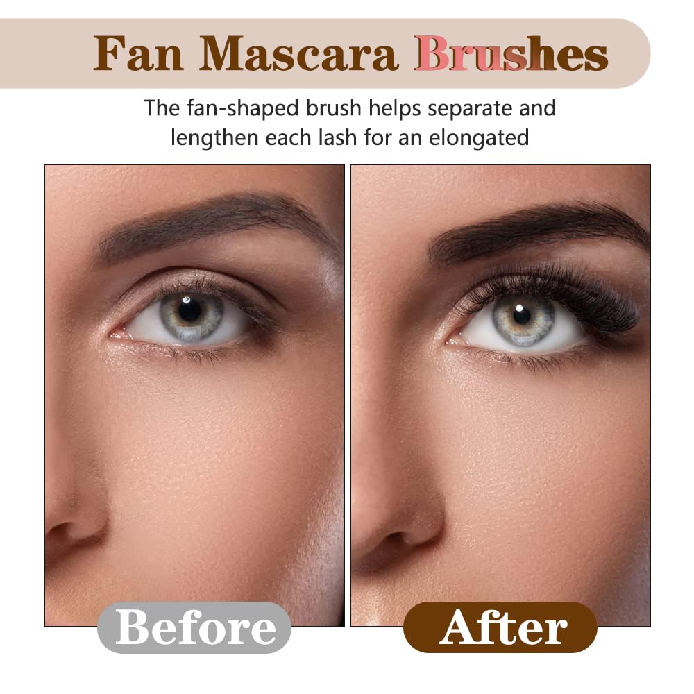 folding-angle-scalloped-lash-brush in use demonstrates effortless mascara coating on lashes