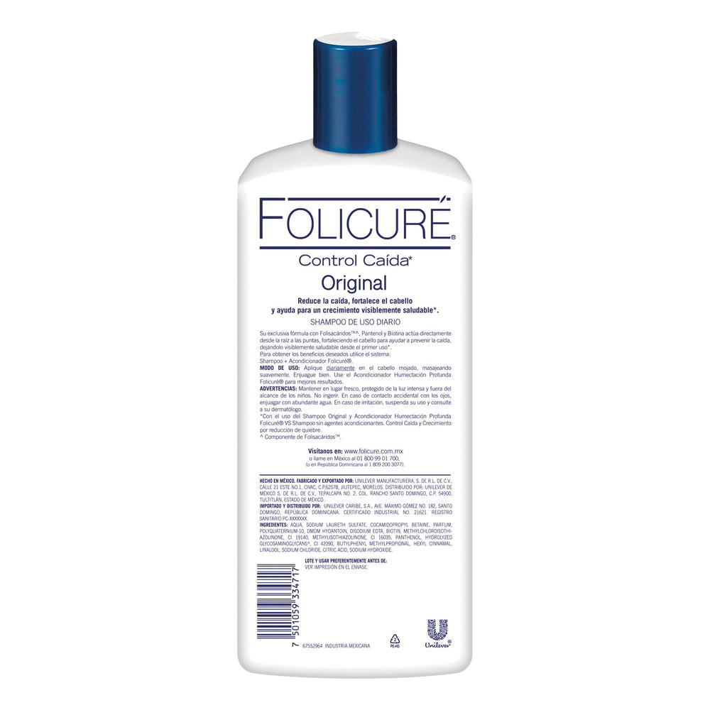 Folicure Original Shampoo being poured on hand shows easy distribution.