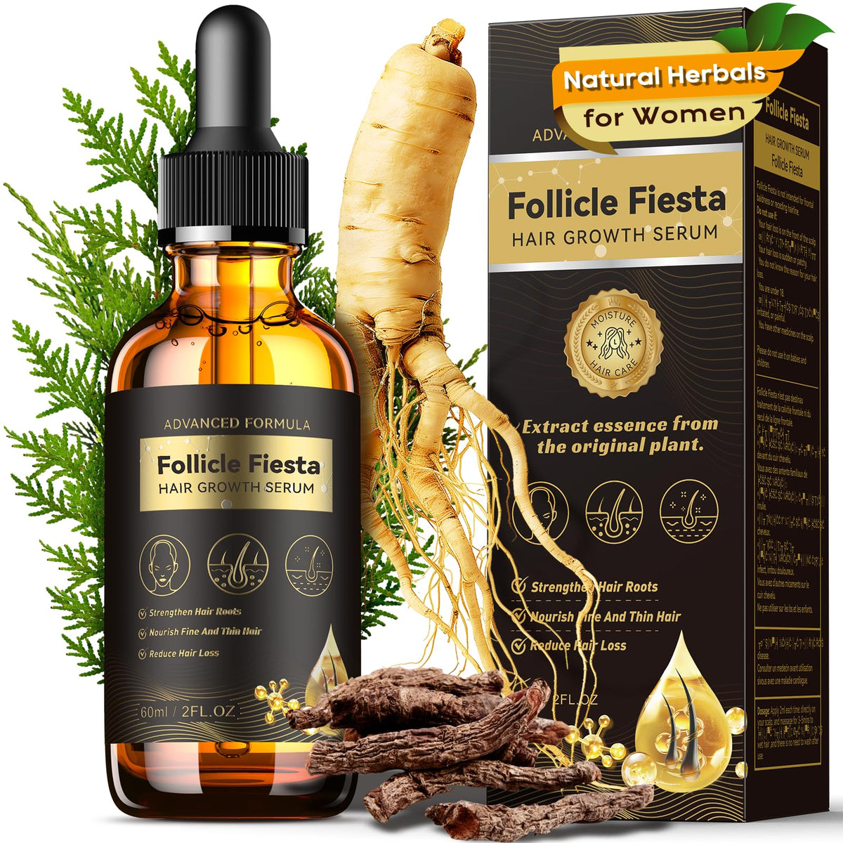 Folivive hair growth serum bottle for daily scalp nourishment.