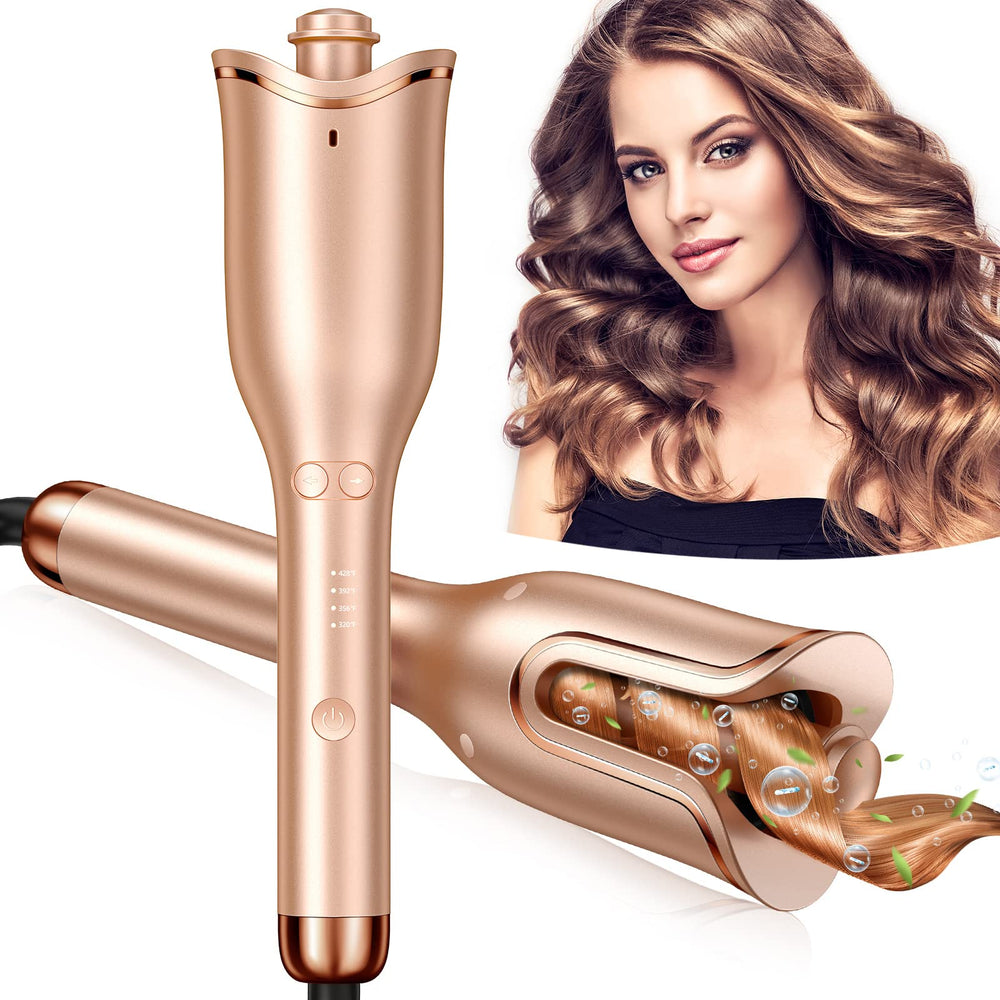 Follexmoe automatic curling iron with 1 inch wand for easy, even curls.