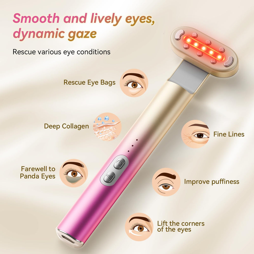 FOLOKE eye-area use demonstrates gentle, targeted light therapy around the eyes.
