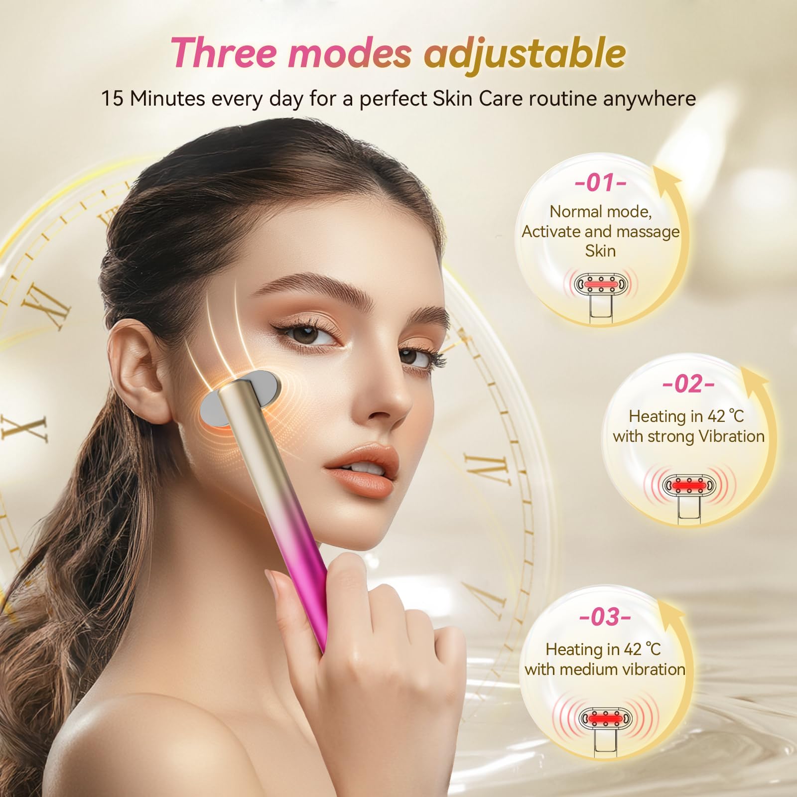 FOLOKE red-light therapy stick handheld use shows ergonomic design for easy daily sessions.