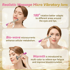 FOLOKE 7-in-1 red-light therapy stick rotating head enables comprehensive facial treatment.