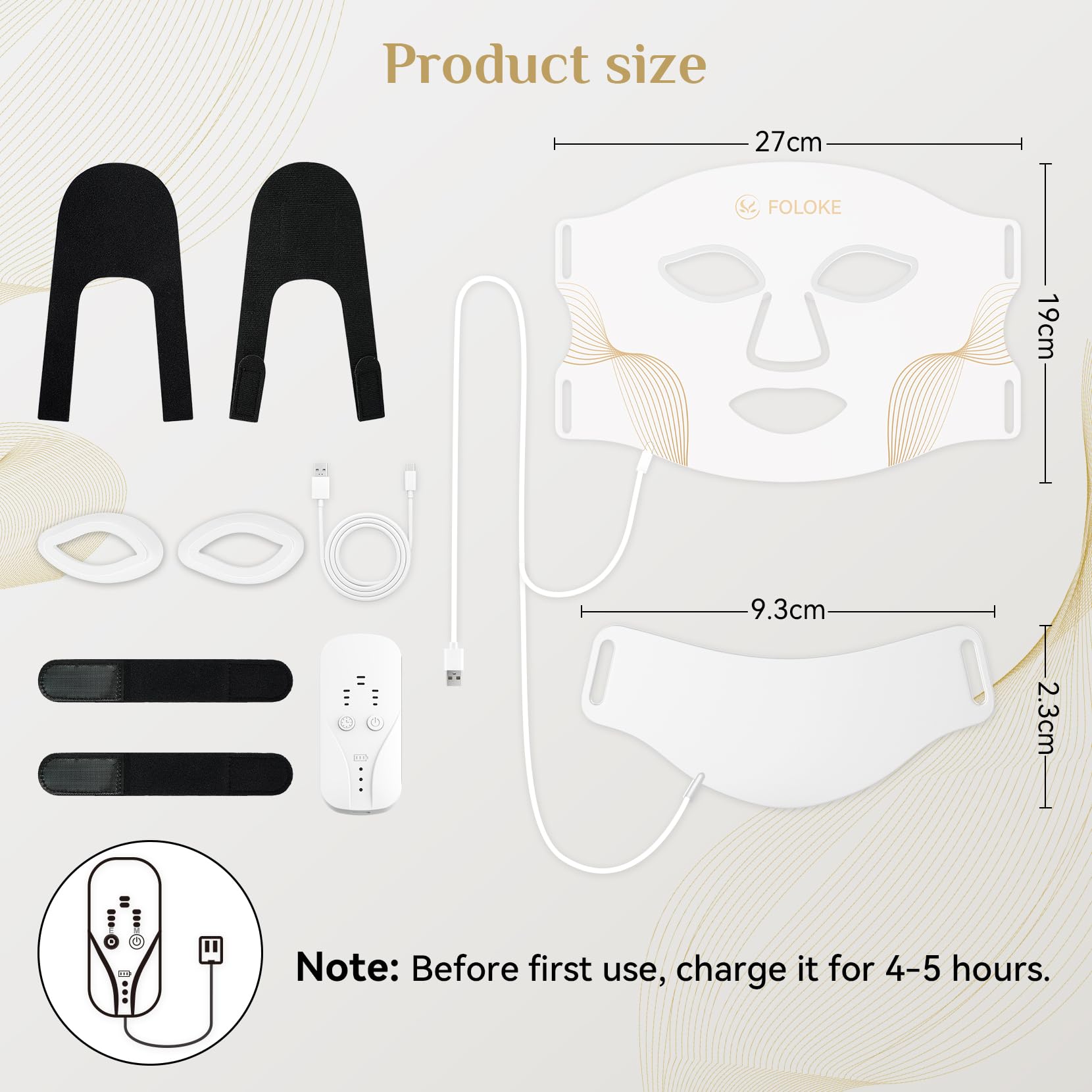 FOLOKE control panel shows wireless power and timer for easy use.