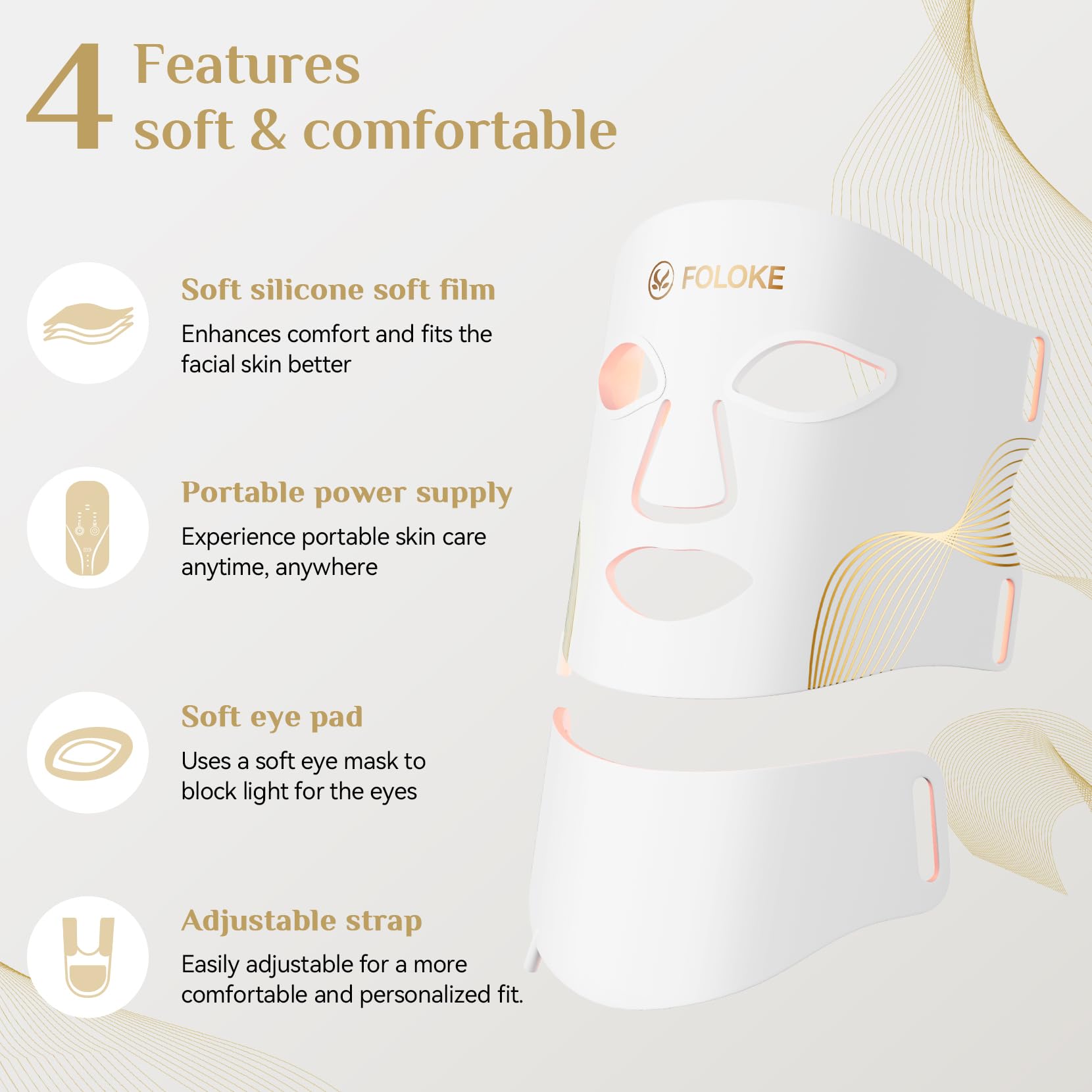 FOLOKE rechargeable battery powers sessions for convenient cordless operation.